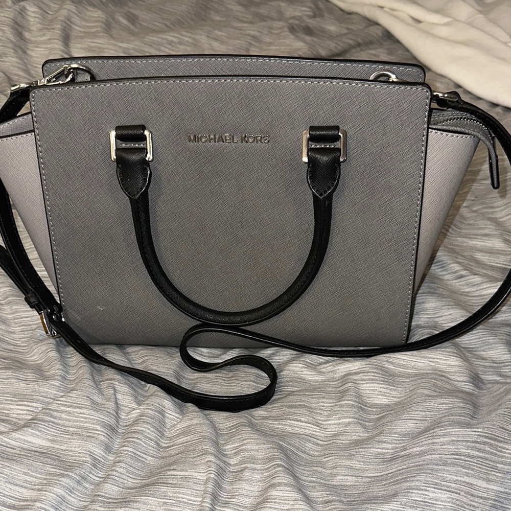 Michael Kors Gray and Black Satchel